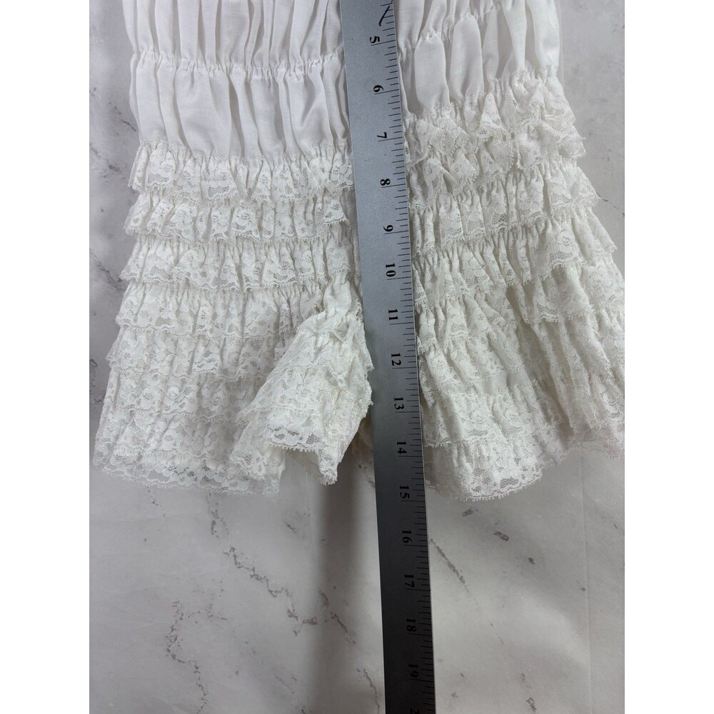 Vintage 60s Ruffled Bloomers kawaii White Pettipants M Coquette Poofy Ruffle - Picture 9 of 16